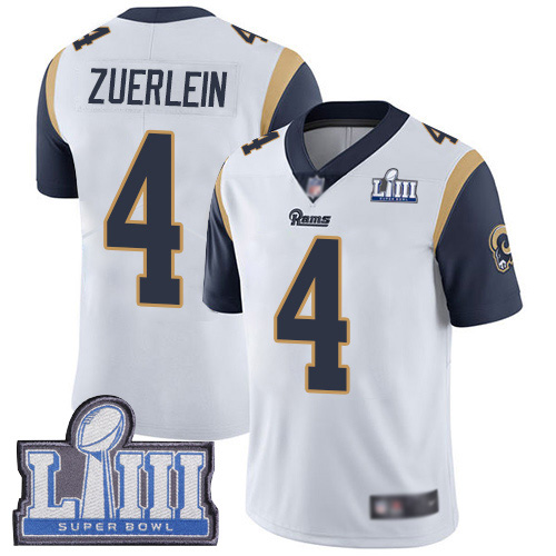 Los Angeles Rams Limited White Men Greg Zuerlein Road Jersey NFL Football #4 Super Bowl LIII Bound Vapor Untouchable->youth nfl jersey->Youth Jersey